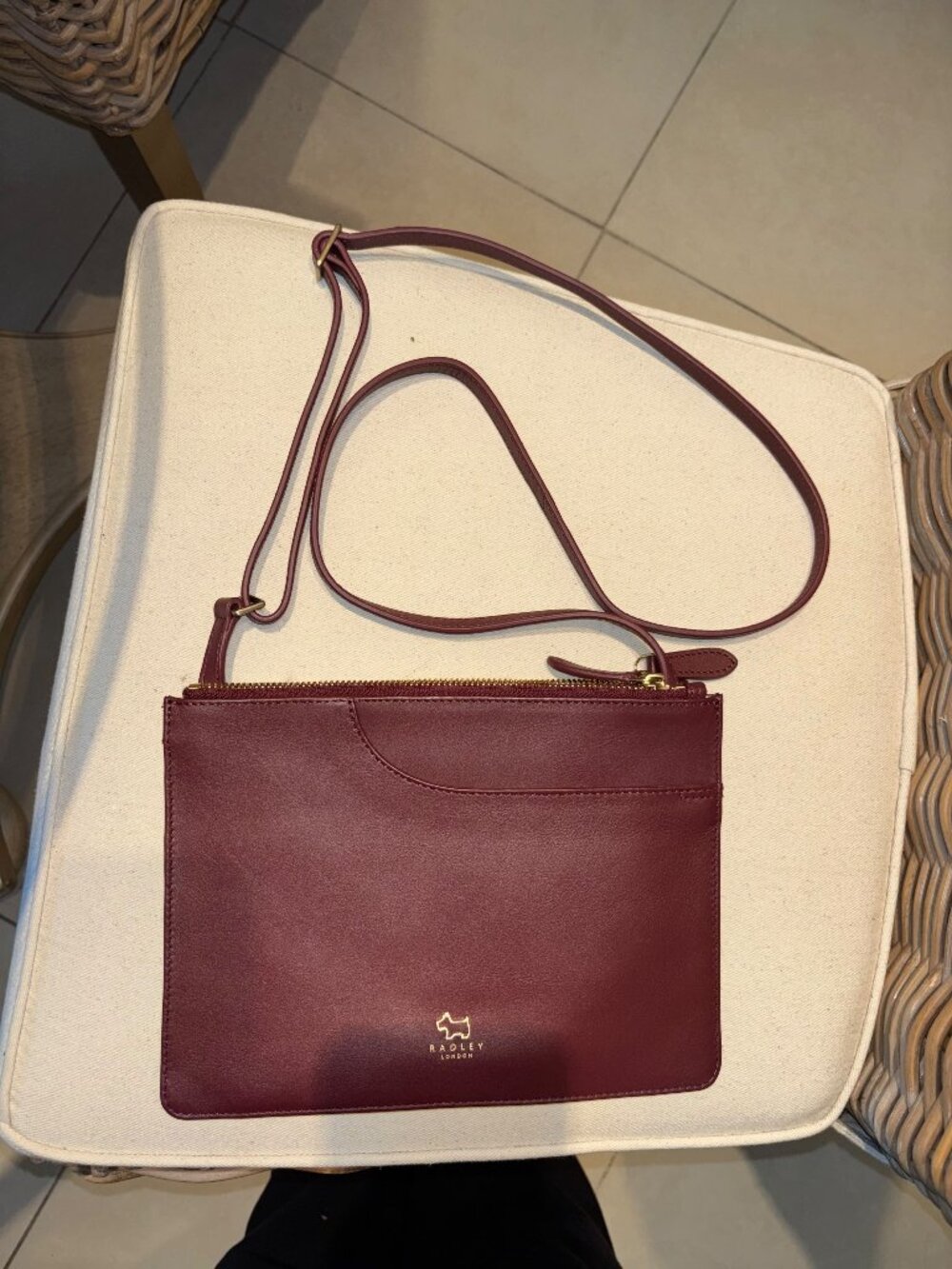 Radley London Pocket Port Wine Burgundy Leather Crossbody Bag